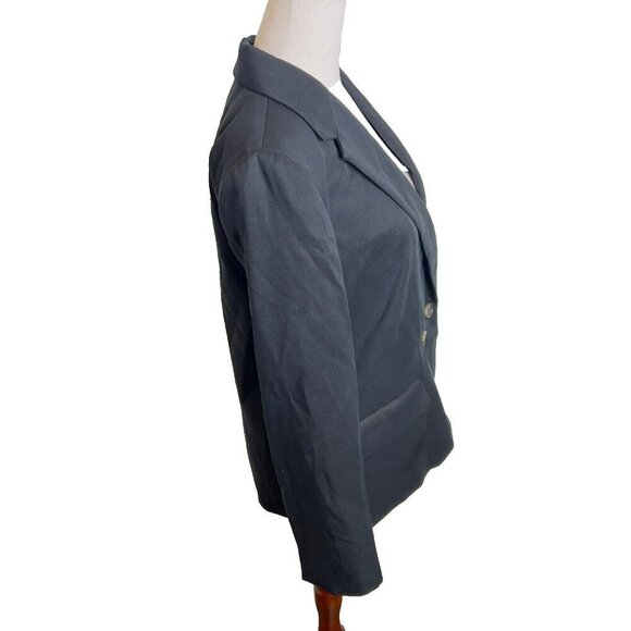 J.Crew Womens $218 Drapey twill double-breasted blazer Black Size 14 CB316 - Picture 5 of 9